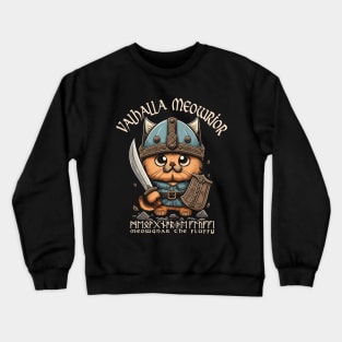 Nordic Norse Valhalla Viking Cat Warrior Crewneck Sweatshirt